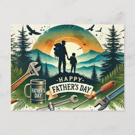 父の幸せな日 ポストカード (正面)