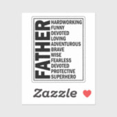 父の形容詞ファーザーデークールパパ定義 シール (シート)