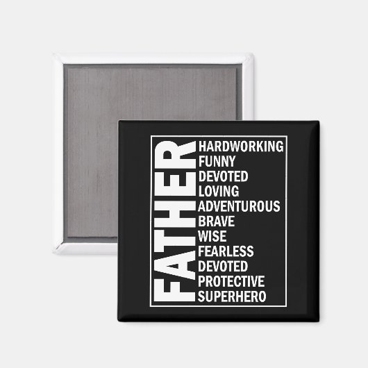 父の形容詞ファーザーデークールパパ定義 マグネット (正面/裏面)