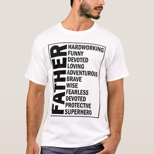 父の形容詞ファーザーデークールパパ定義 Tシャツ (正面)