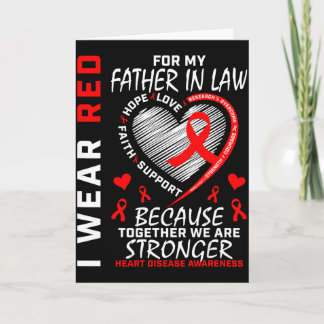 父の心臓病の意識向上のために赤を着る カード