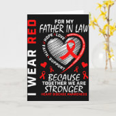 父の心臓病の意識向上のために赤を着る カード (黄色い花)