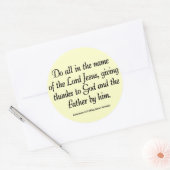 父の感謝祭のColossiansの3:17のおかげで ラウンドシール (封筒)