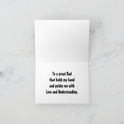 父の手に子供の手のカード カード (内部)