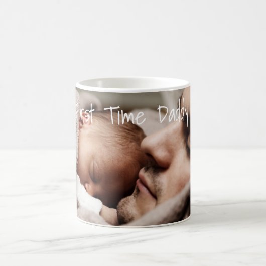 父の日あなたの写真最高の初のダディー史上初 コーヒーマグカップ (中央)
