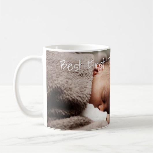 父の日あなたの写真最高の初のダディー史上初 コーヒーマグカップ (左)