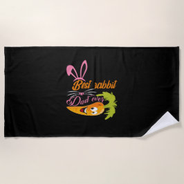 父の日うさぎ最高ののパパ ビーチタオル