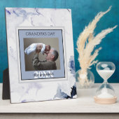 父の日おじいちゃんの日ブルー最初のフォトフレーム フォトプラーク (側面)