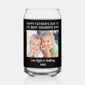 父の日おじいちゃん最高のフェバーカスタムフォトブラック ガラス缶 (正面)
