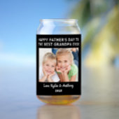 父の日おじいちゃん最高のフェバーカスタムフォトブラック ガラス缶