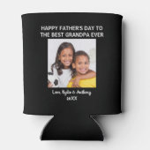 父の日おじいちゃん最高のフェバーカスタムフォトブラック 缶クーラー (裏面)