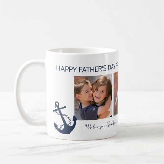 父の日おじいちゃん3フォトコラージュ コーヒーマグカップ (左)