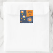 父の日おめでとうデニムパターン スクエアシール (バッグ)