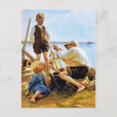 父の日おめでとうファインアート ポストカード (正面)