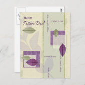 父の日おめでとうリーフエレガントデザイン ポストカード (正面/裏面)
