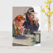 父の日おめでとうヴィンテージアートグリーティングカード カード (黄色い花)