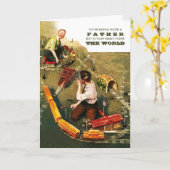 父の日おめでとうヴィンテージ カード (黄色い花)