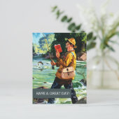 父の日おめでとうヴィンテージ ポストカード (スタンド正面)