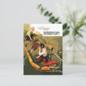 父の日おめでとうヴィンテージ ポストカード (スタンド正面)
