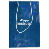 父の日おめでとう名前をカスタムする ミディアムペーパーバッグ (正面)