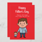 父の日おめでとう！アニメのパパ＆息子 シーズンカード (正面/裏面)