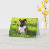 父の日おめでとう…ボクサー犬から カード (黄色い花)