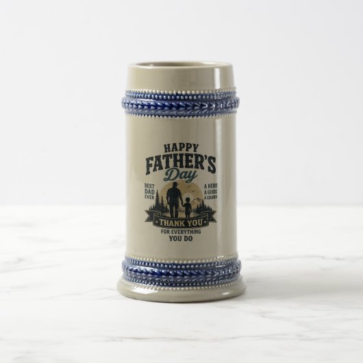 父の日おめでとう - 世界で一番の父 ビールジョッキ (中央)