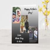 父の日おめでとう！写真テンプレート カード (黄色い花)