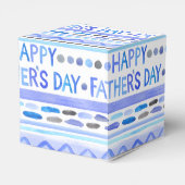 父の日おめでとう 水色の水彩ストライプ フェイバーボックス (裏面サイド)