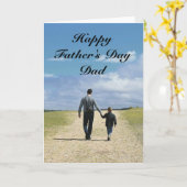 父の日おめでとう　父と息子 カード (黄色い花)