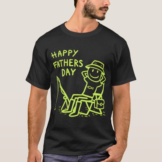 父の日おめでとう - 釣り好きパパへの面白いギフト Tシャツ (正面)