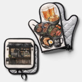 父の日おめでとう 鍋つかみ&鍋敷きセット (正面/裏面)