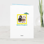 父の日おもしろいカードと日光浴バセットハウンド カード (裏面)