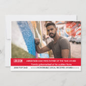 父の日おもしろいカード🎉フェイクブリティッシュtellyニュース 招待状 (正面)