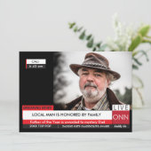 父の日おもしろいカード🎉偽のテレビニュース 招待状 (スタンド正面)