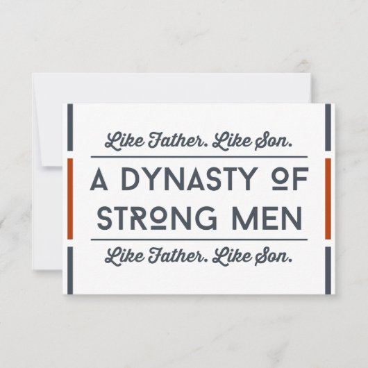 父の日おもしろいカード、タイポグラフィストロングパパ カード (正面)