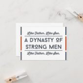 父の日おもしろいカード、タイポグラフィストロングパパ カード (正面/裏面インサイチュ)