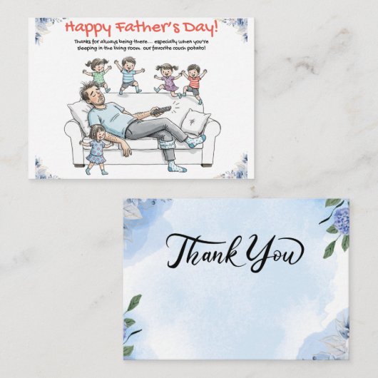 父の日おもしろいカード – パパユーモア用グリーティングカード ノートカード (正面/裏面)