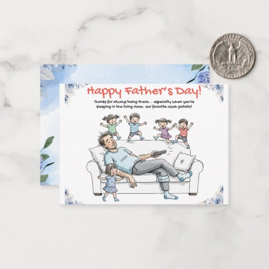 父の日おもしろいカード – パパユーモア用グリーティングカード ノートカード (正面/裏面インサイチュ)