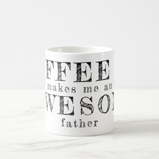父の日おもしろいタイポグラフィカスタムパパ贈り物 コーヒーマグカップ (中央)