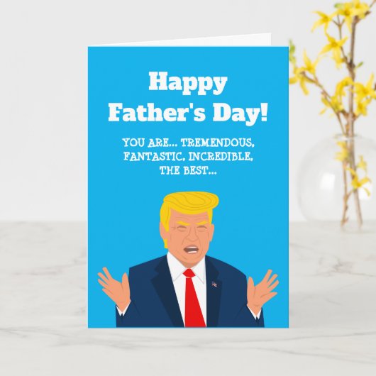 父の日おもしろいトランプの漫画のグリーティングカード カード (黄色い花)