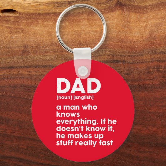 父の日おもしろいユーモアパパ辞書の定義 キーホルダー (正面)