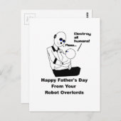 父の日おもしろいロボット科学のジョーク漫画 ポストカード (正面/裏面)