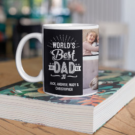 父の日おもしろい世界の最高のパパ子の名前の写真 コーヒーマグカップ