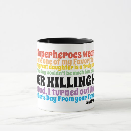 父の日おもしろい引用文の願い マグカップ (中央)