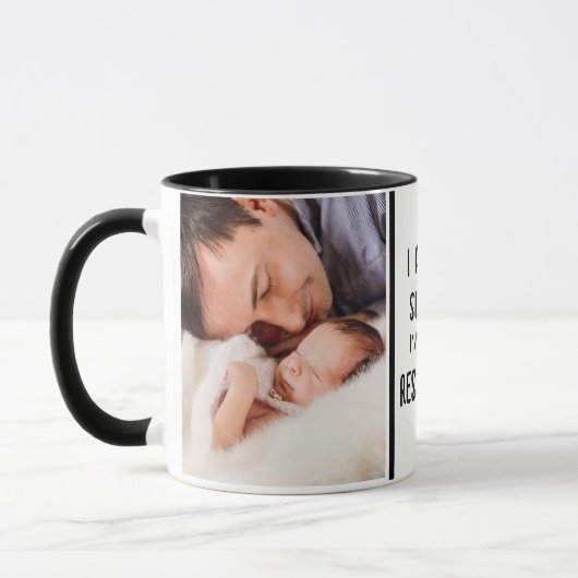 父の日おもしろい新しい父の写真マグカップ マグカップ (左)