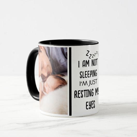 父の日おもしろい新しい父の写真マグカップ マグカップ (正面左)