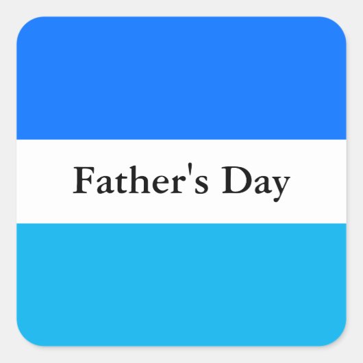 父の日おもしろい2トーンブルーホワイトストライプズ スクエアシール (正面)