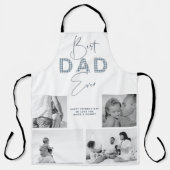 父の日お父さ最高のん4写真ほこりっぽいブルー エプロン (正面)