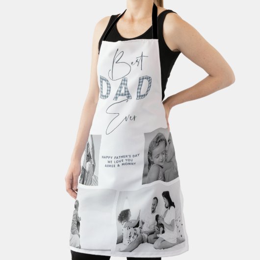 父の日お父さ最高のん4写真ほこりっぽいブルー エプロン (インサイチュ)